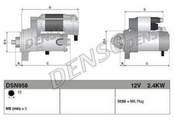 Marş Motoru Pıckup D21 2,5D 12V 9 Dış 2,5Kw (Adet) (Oem No:2330010T01), image 1