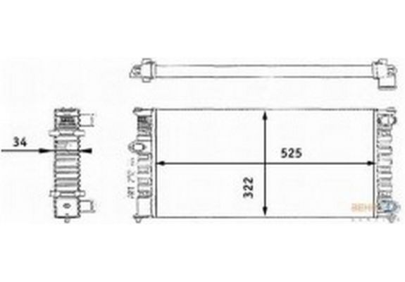 Motor Radyatörü Cordoba İbiza 1.8I -1.9Td Caddy 1.6 -1.8 Polo Classic 1.6 1995-1998  (Adet) (Oem No:6K0121253S), image 1