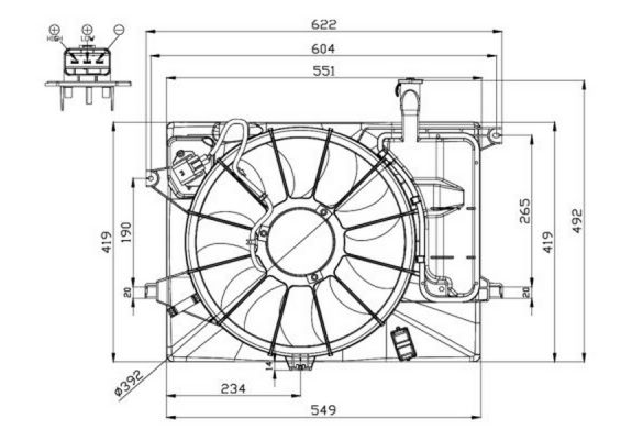 İ30 Elantra 2011 2013 Fan Motoru (Komple)  Klimasız (Fan Motor Assy) (Oem No:253803X000), image 1