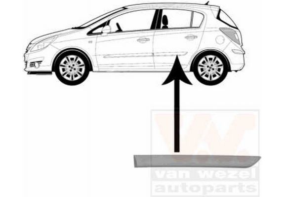 2007-2014 Opel Corsa D Arka Kapı Bandı Sol Gri 5 Kapı (Adet) (Oem No:5172443), image 1