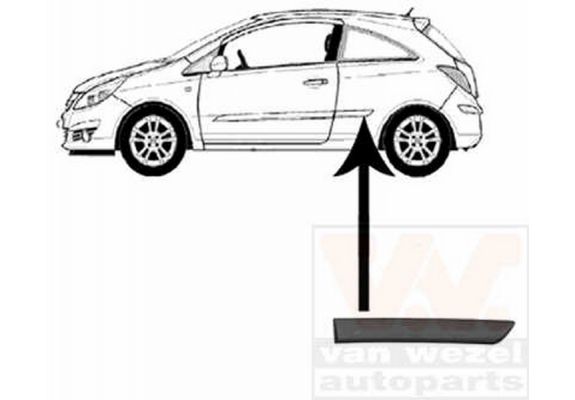 2007-2014 Opel Corsa D Arka Kapı Bandı Sol Siyah 5 Kapı (Adet) (Oem No:5172448), image 1