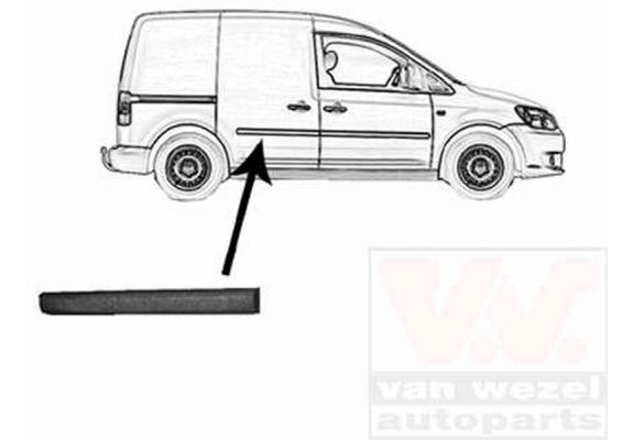 1996-2010 Volkswagen Caddy Arka Kapı Bandı Sağ (Pleksan) (Adet) (Oem No:2K0853536E9B9), image 1